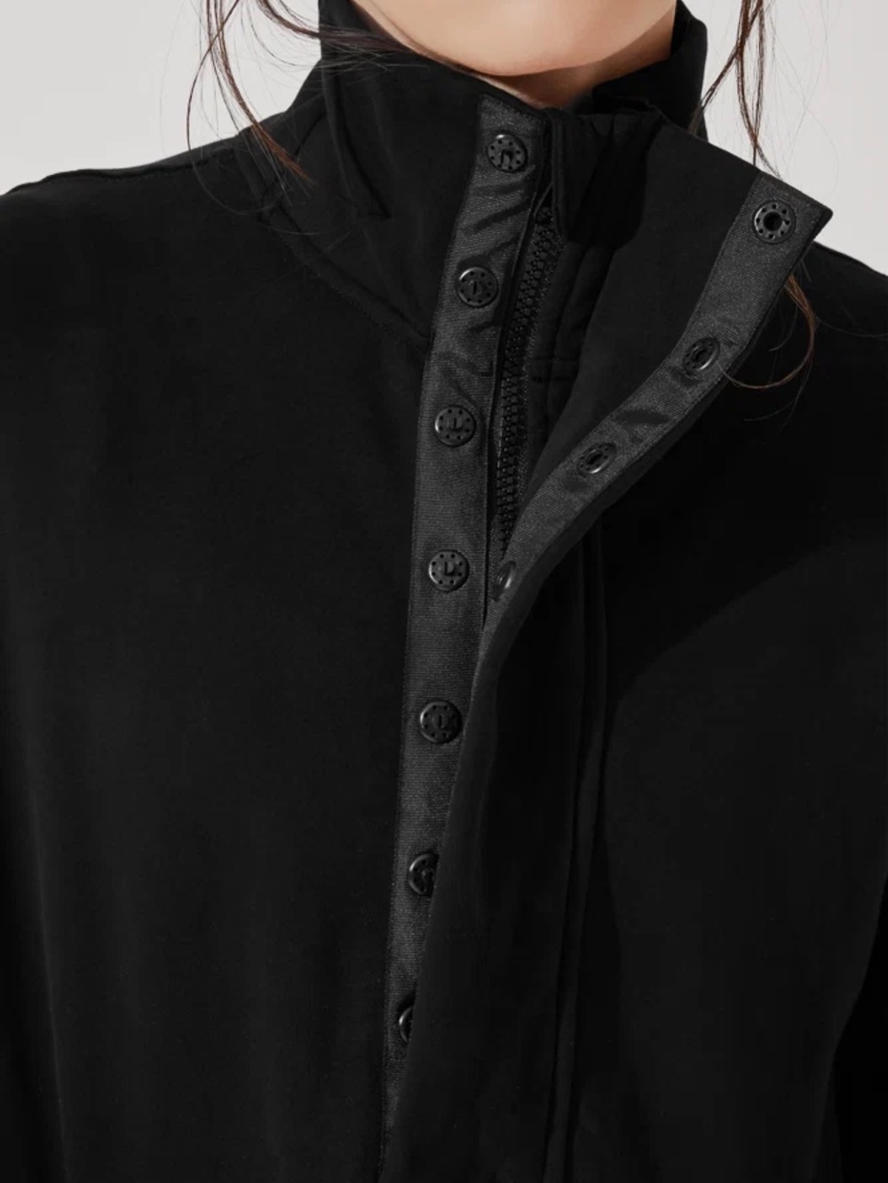 POPFLEX Black Oversized Half-Zip Pullover Sweatshirt - Picture 7 of 13